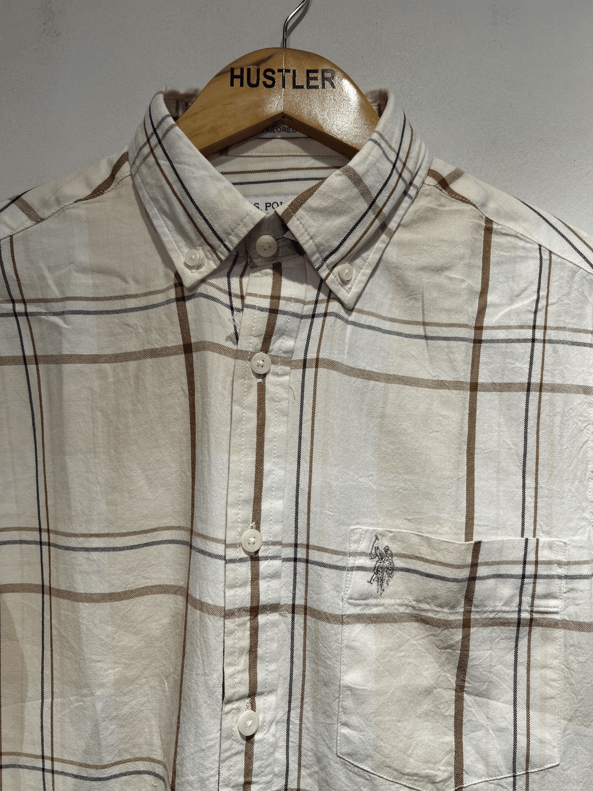 US Polo | Checks shirt | Cream