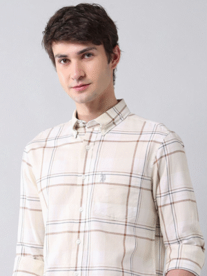 US Polo | Checks shirt | Cream