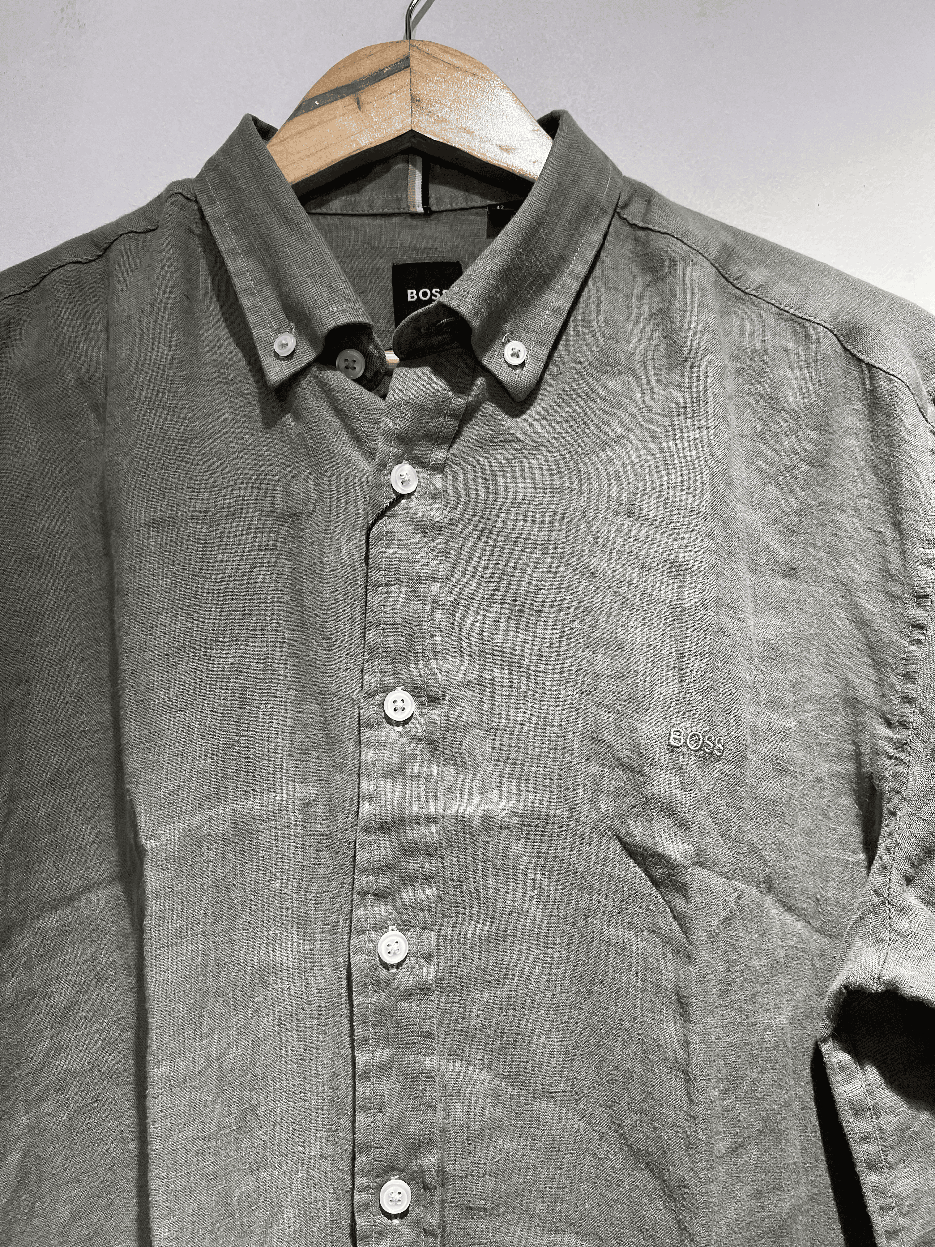Boss | Pure Linen shirts | Green